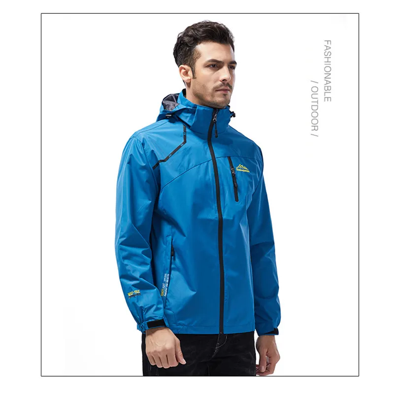 Winter zippered men's jacket with cap warm waterproof windproof solid color outdoor heavy the North F | Мужская одежда