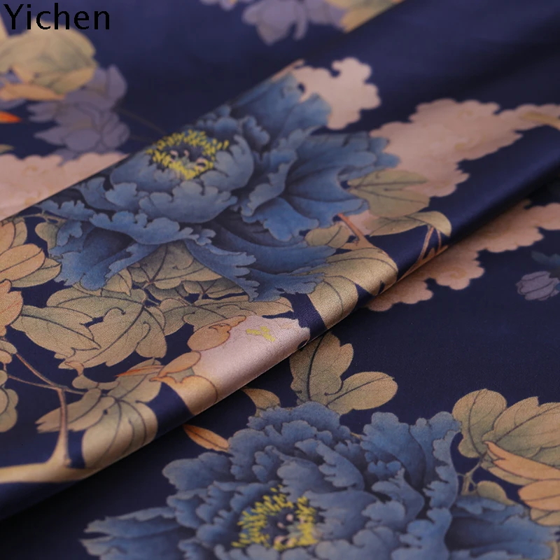 Шелковое эластичное атласное Полосатое платье из Гуандуна, марля из натурального шелка, платье Чонсам из натурального шелка