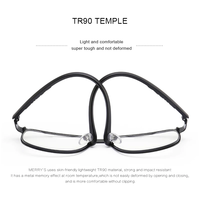 MERRYS дизайн для мужчин Бизнес Стиль сплав очки рамки мужской квадратный Сверхлегкий глаз близорукость рецепт очки TR90 ноги S2104