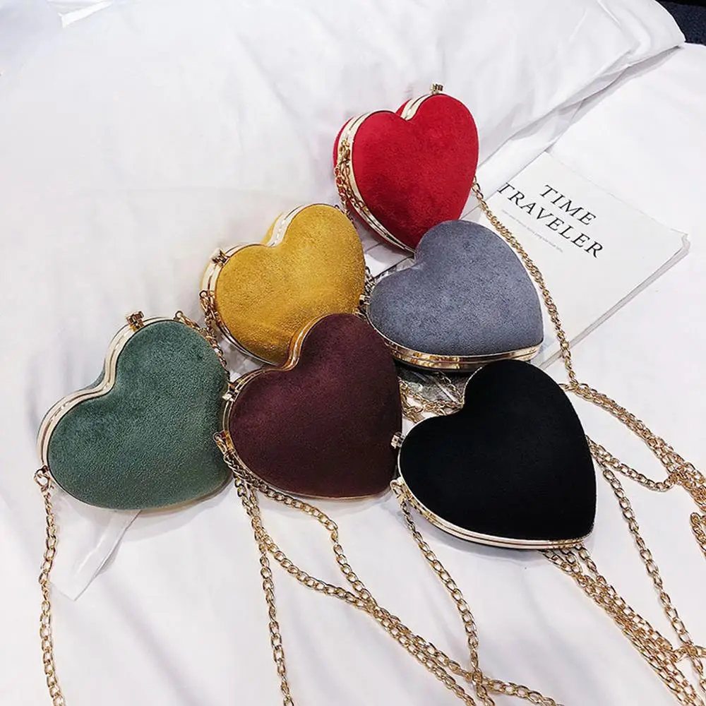 

Heart Shaped Chain Crossbody Bag Women Evening Bags Purse Day Clutches Evening Bags For Party Wedding Cute Handbags #15