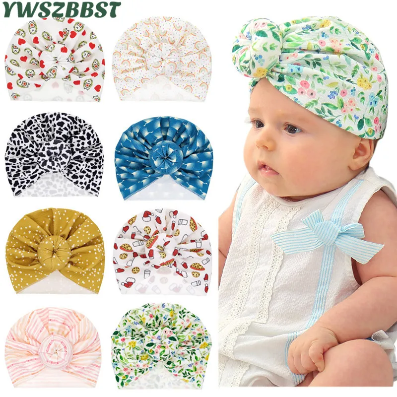 

New Baby Donuts Wrap Head Cap Spring Summer Thin Style Baby Hat for Boys Girls Knitted Cap Outdoor Autumn Windproof Children Hat