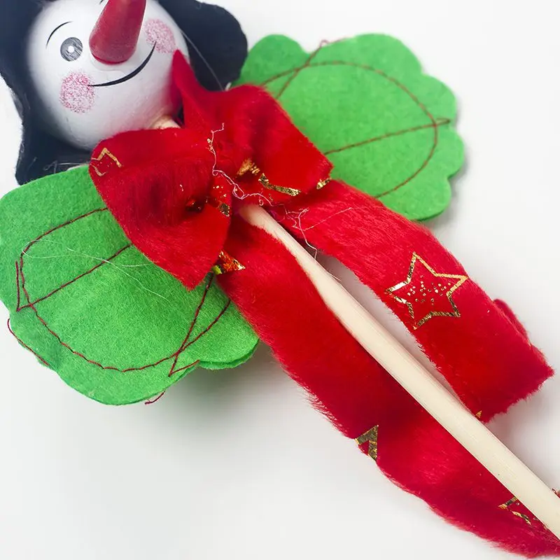 Christmas Bells Plush Doll Holiday Kids Toy Decor Hand Ring Bells With Wooden Handle Gift Home Ornaments Adornos De Navidad