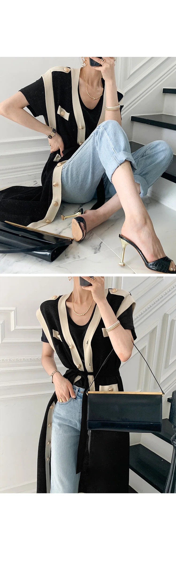 New Summer Sweater Women Dress Sleeveless Sweaters Knitted Dresses Womens Long Loose Maxi Oversize Knitting Robe Vestido