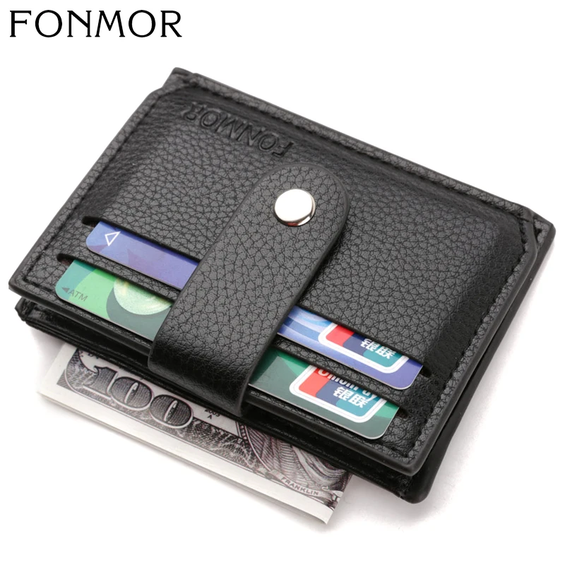 Кошелек FONMOR мужской из искусственной кожи короткий бумажник на защелке с