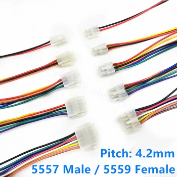 

4.2mm 5557/5559 Wire Cable Connector 2/3/4/6/8/10/12/14/16/18 Pin Pitch Male Female Plug Socket 30cm Wire Length 18AWG