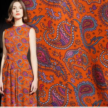 

114cm wide printed silk fabric meter 14mm crepe de chine silk fabric drape shirt dress crepe fabric wholesale silk cloth