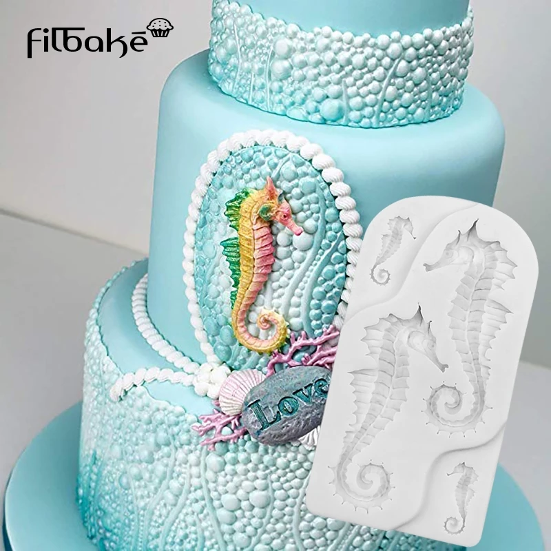 Reland Sun Moule à gâteau en silicone en forme d'hippocampe 
