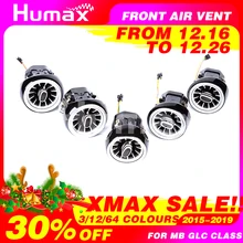 Для Mercedes GLC класс X253 турбины, устанавливаемое на вентиляционное отверстие в салоне автомобиля светодиодный Кондиционер vent с окружающей среды светильник вентиляция 3/12/64 цвета