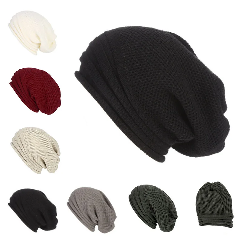  - Winter Baggy Slouchy Beanie Hat Wool Knitted Warm Cap for Men Women NIN668