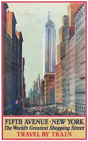 Fifth Avenue New York. Greatest Shopping Street. Poster Vintage Retro Canvas DIY Wall Stickers Home Posters Art Bar Decor | Дом и сад