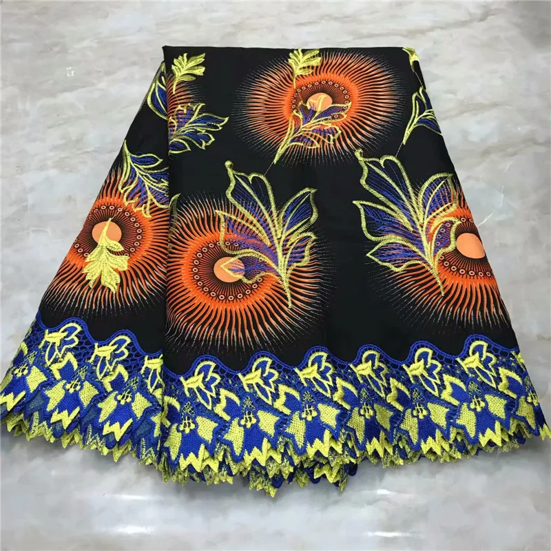 Высокое качество Новое поступление Анкара хлопковые восковые кружева восковая ткань африканская вышивка голландский воск с кружевной тканью WD1017126
