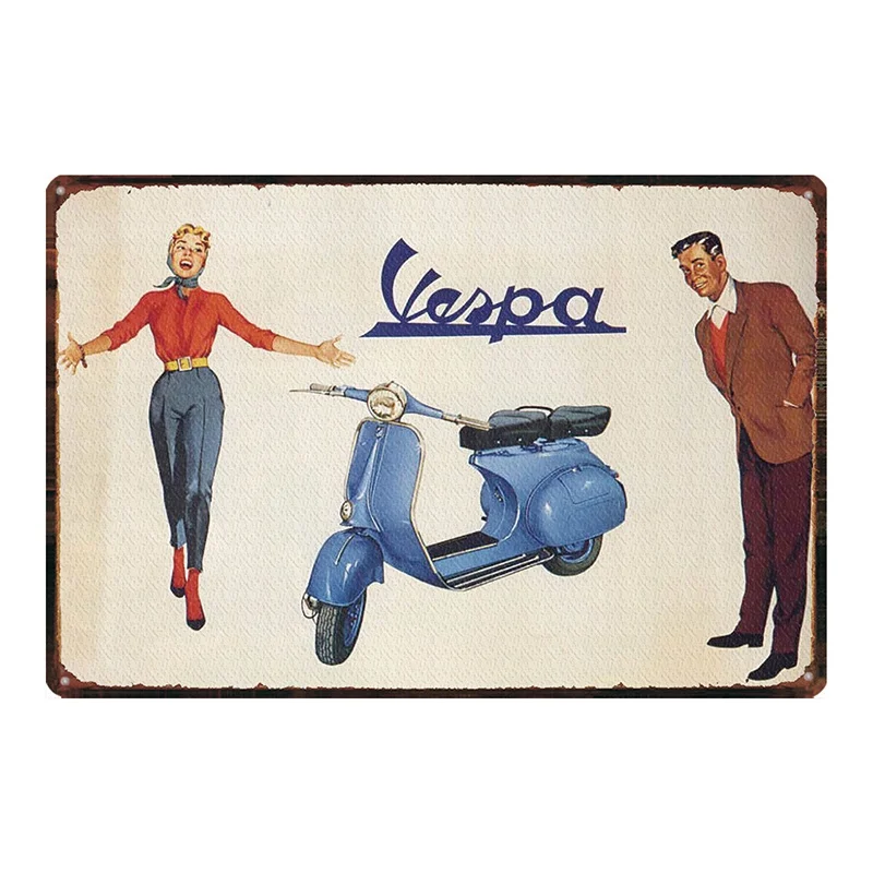 Я люблю Vespa скутер Оловянная металлическая табличка потертая шикарная гаражная пластина настенная паба домашний декор куадро DU-1450A - Цвет: DU-3039