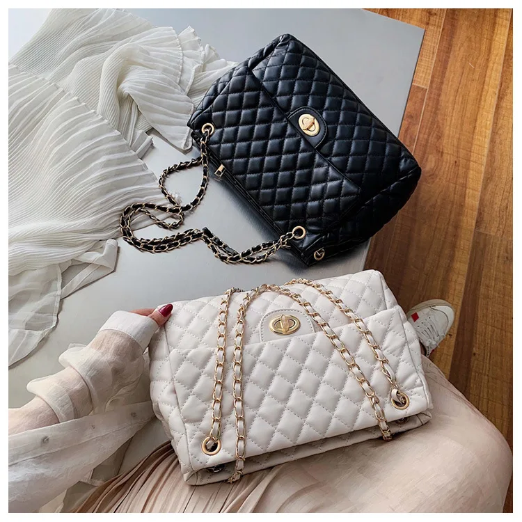Большая женская сумка через плечо женская осенняя и зимняя новая клетчатая сумка с цепочкой Корейская брендовая дизайнерская роскошная сумка-мессенджер