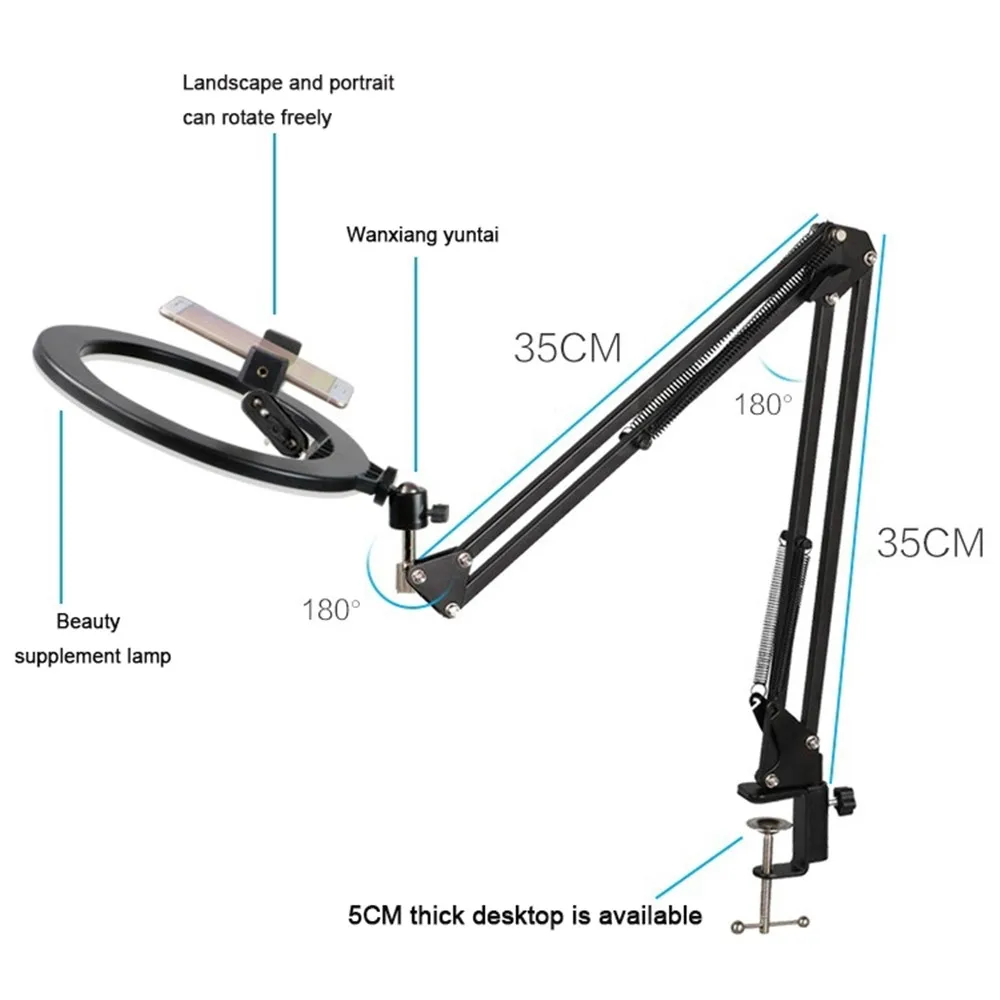 the size of overhead ring light
