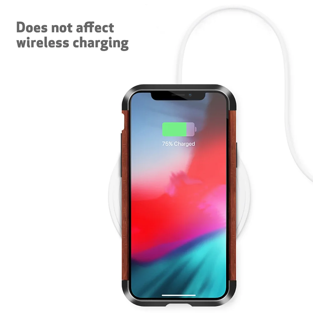 OATSBASF для iphone XR XS Max Железный деревянный каркас металлический защитный чехол простой индивидуальный металлический бампер чехол для iphone X