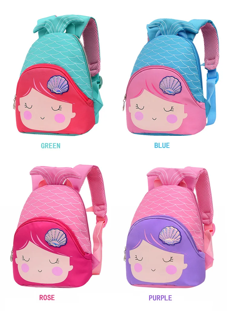 Модные 3D школьные рюкзаки для девочек с русалочкой, милый школьный рюкзак для малышей, классический дизайн с героями мультфильмов, детские дорожные сумки, Mochila