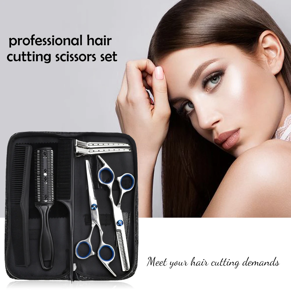 

8/9 PCS Professional Hairdressing Scissors Kit Hair Cutting Scissors Hair Scissors Tail Comb Hair Cape Hair Cutter Comb