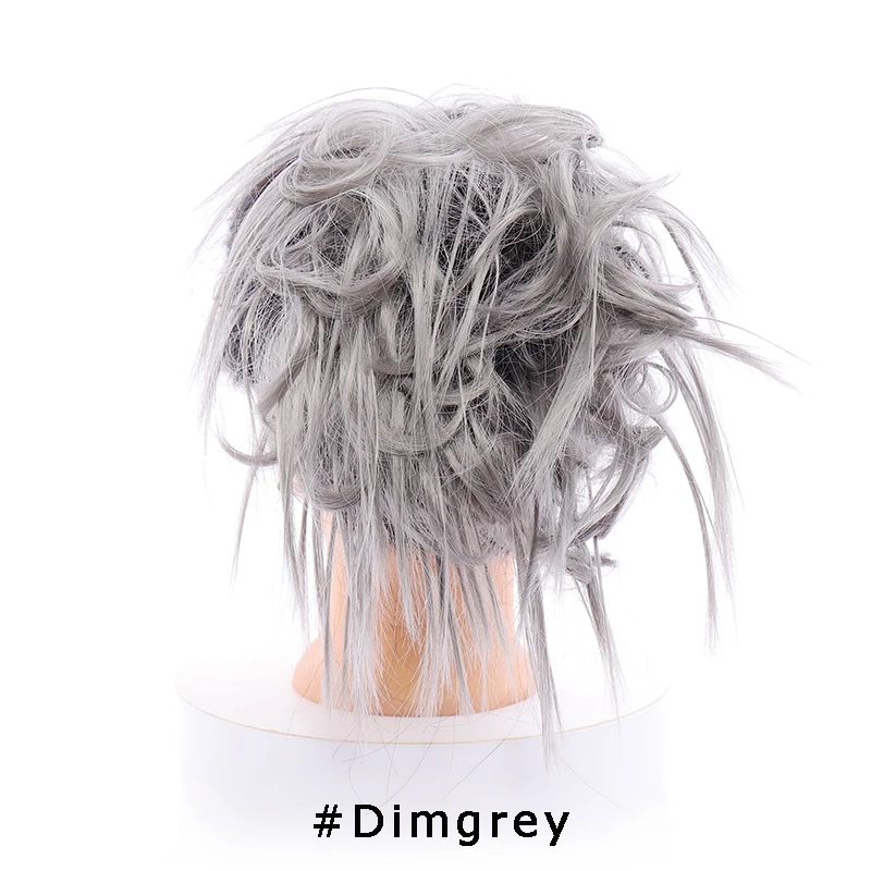 Moda cabelo bagunçado булочка espalhados elástico Плутон cinto повязка cachos uma variedade de cachos де cabelo Плутон Pacote - Цвет: Dimgrey