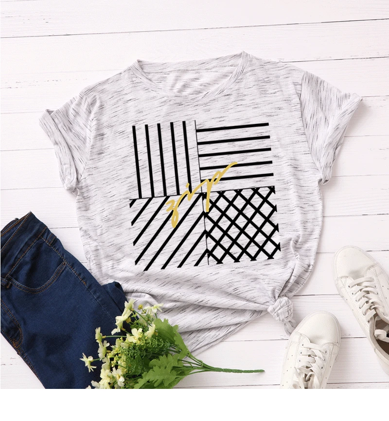 Модные топы в стиле Харадзюку большого размера d базовая Женская футболка из 100%