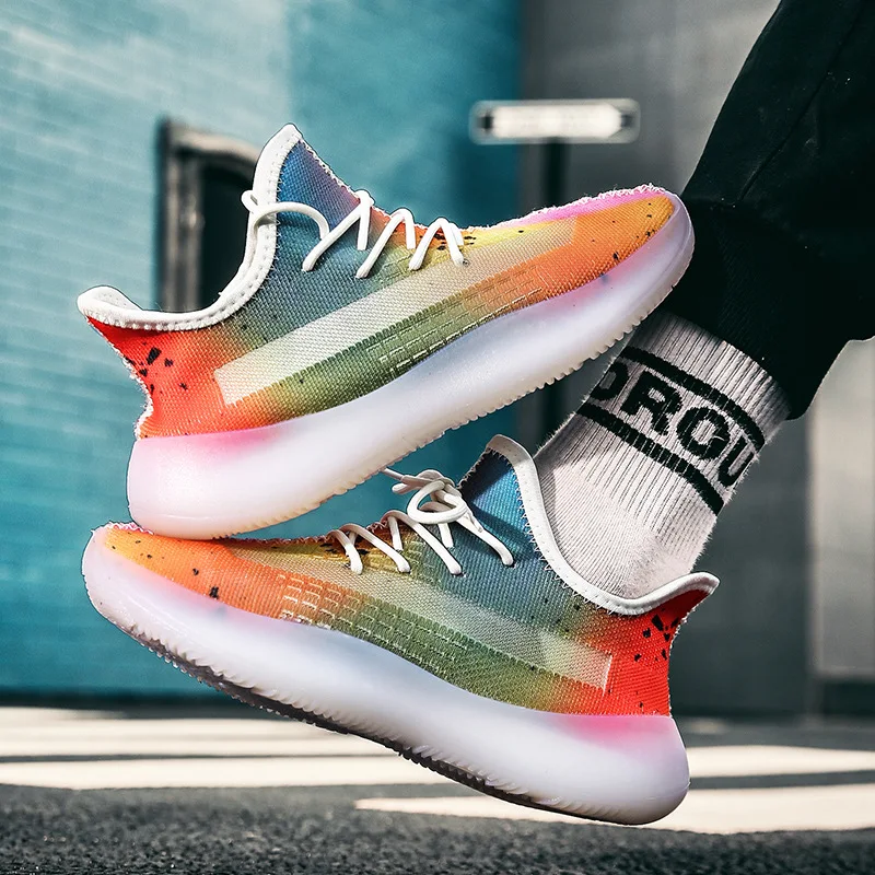 

Spring Men Shoes Rubber Shoes Sneakers Men's Running Shoes Wear-Resistant Casual Shoes Men's Korean-style Trendy Shoes Graffiti