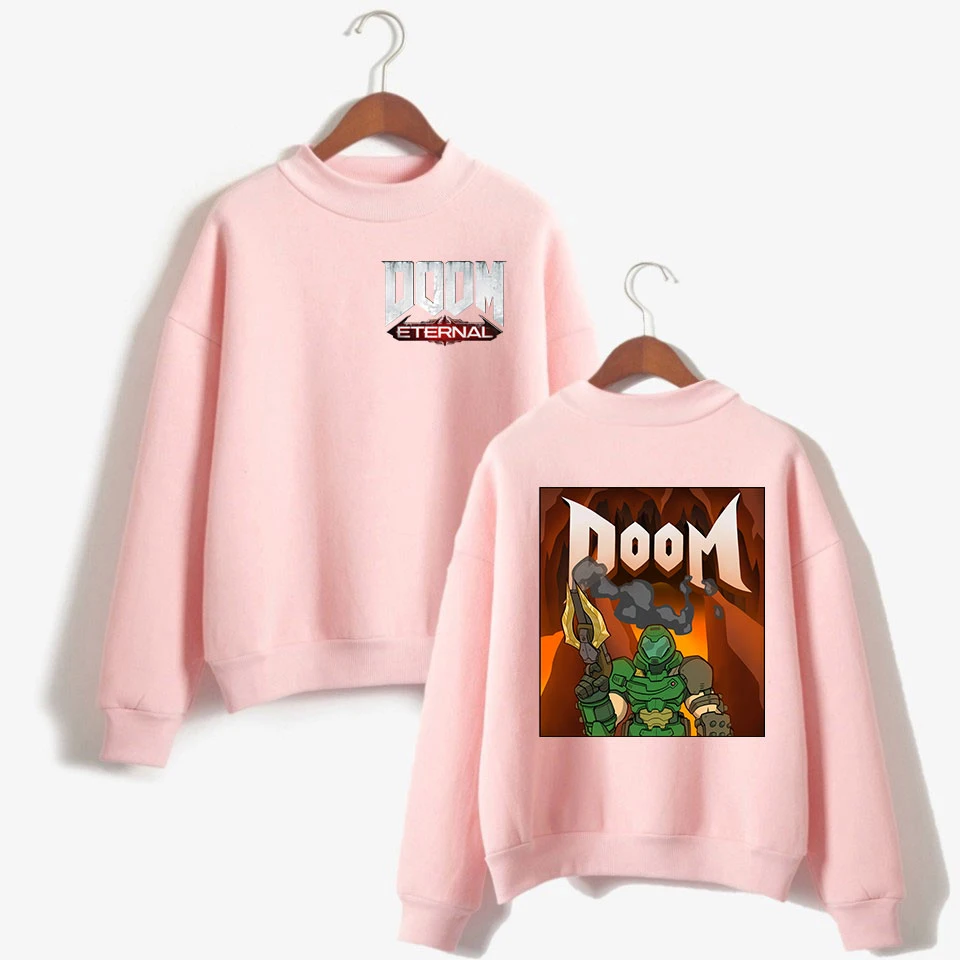 DE WY12 82  New Doom Eternal Harajuku Hoodie Sweatshirt Women Graphic Streetwear Sweatshirt Girl Female