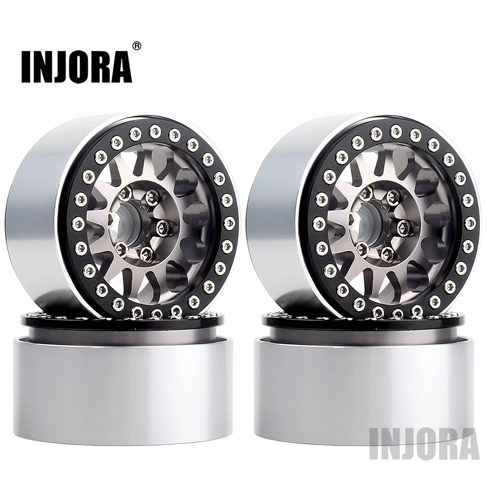 INJORA 4 шт. металлический обод колеса 1 9 Beadlock ступица 12 спиц для 1:10 RC Гусеничный