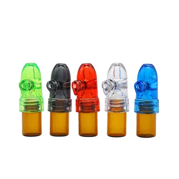 

Plastic glass snuff dispenser 54mm / 67mm / 82mm bullet rocket suction device Sangfu suction sniffer color random