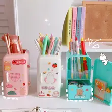 

Kawaii Fridge Pencil Holder Pen Storage Box Creative School Stationery 1pc cute large-capacity desktop storage pencil case