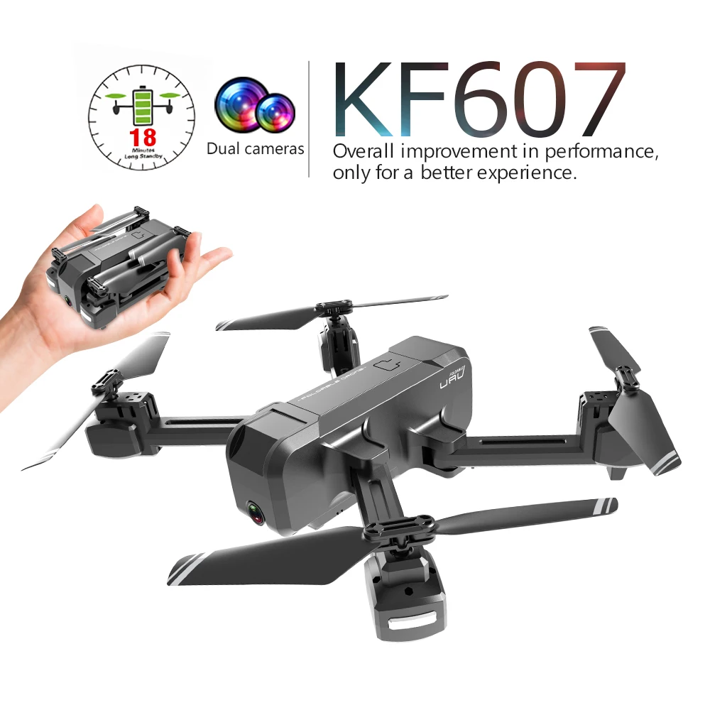 Новинка 2019 Квадрокоптер KF607 с FPV Wi-Fi 4K / 1080P HD двойной камерой оптический поток