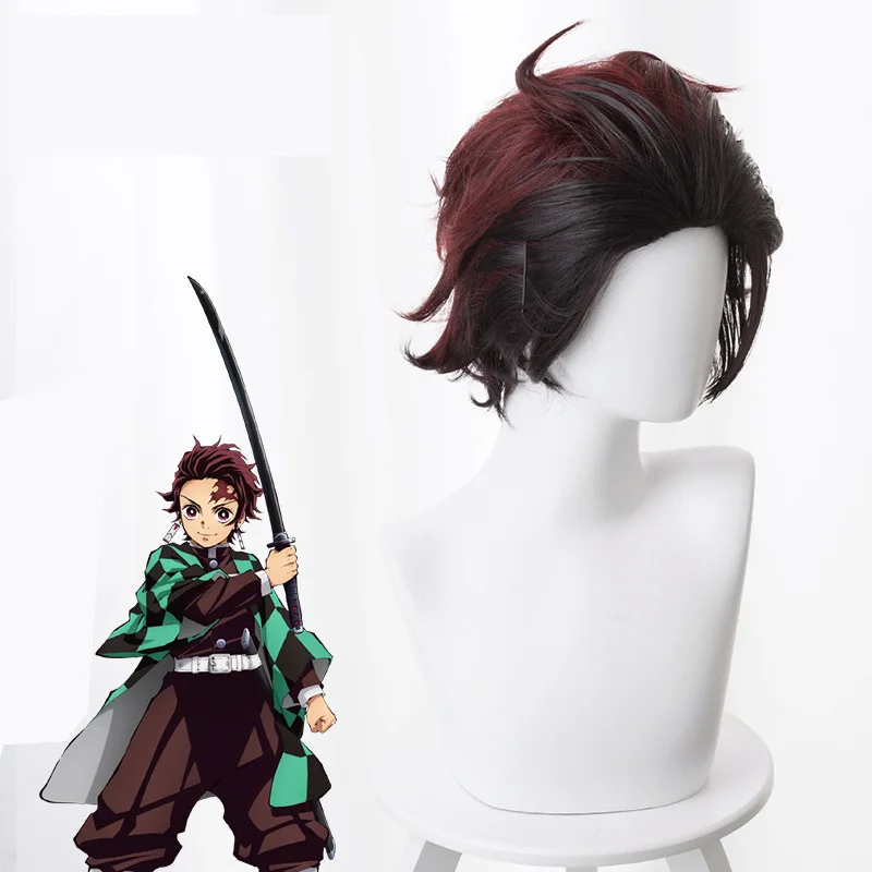C Аниме Demon Slayer: Kimetsu no Yaiba Nezuko Kamado парик длинные термостойкие синтетические волосы Perucas Косплей парики+ парик колпачок - Цвет: C