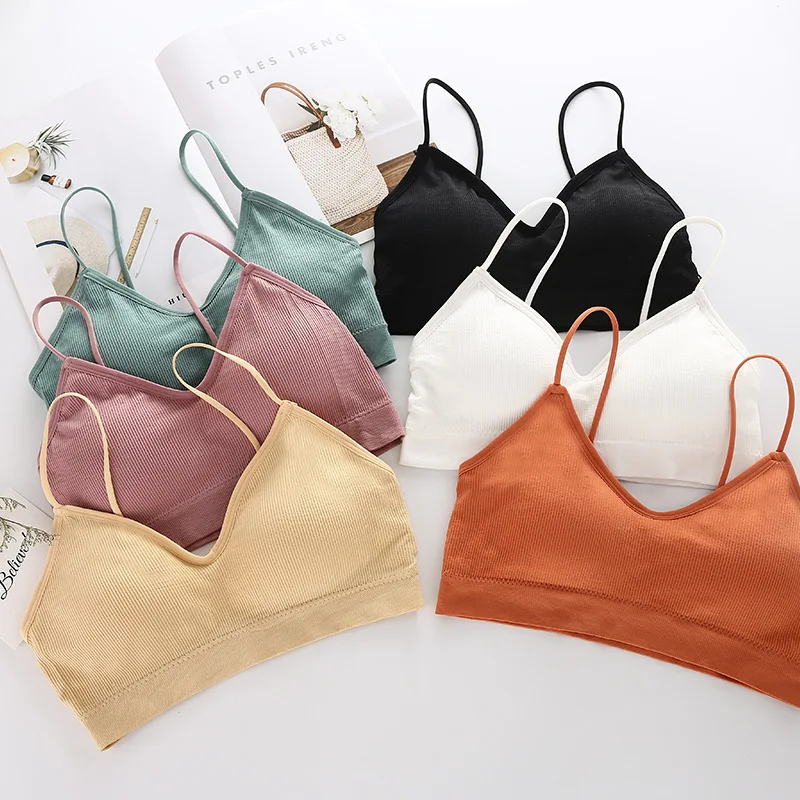 SP CITY Simple Vogue Sporty Invisible Push Up Bra Solid Top Sexy Seamless Bralette Chest Tops