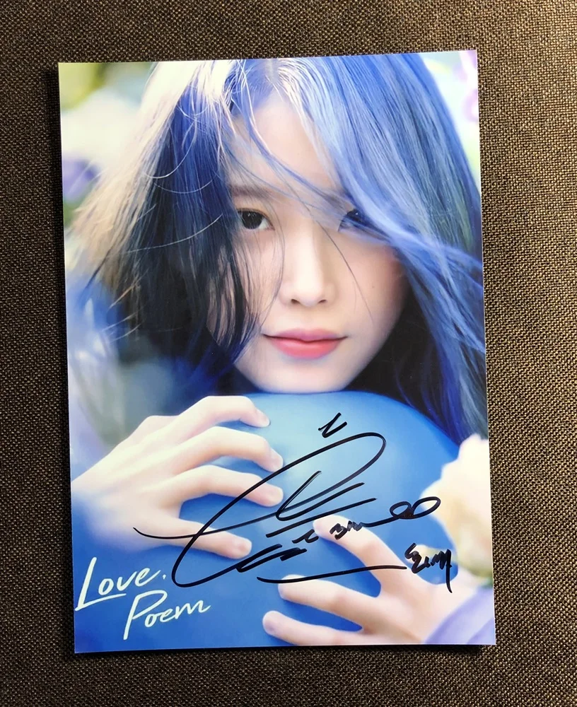 Подписано IU Lee Ji Eun Love poem фото с автографом K POP 5*7 112019O|k-pop| |
