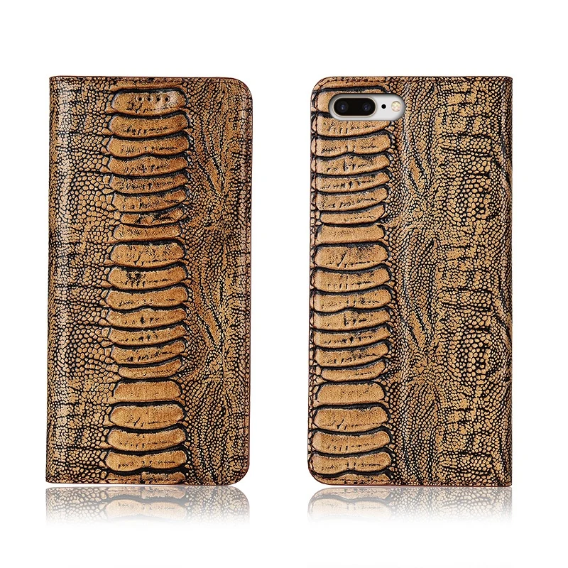 

Ostrich foot pattern genuine leather phone bag for Apple iPhone 8 Plus magnetic phone case for iPhone 8 flip cover funda capa