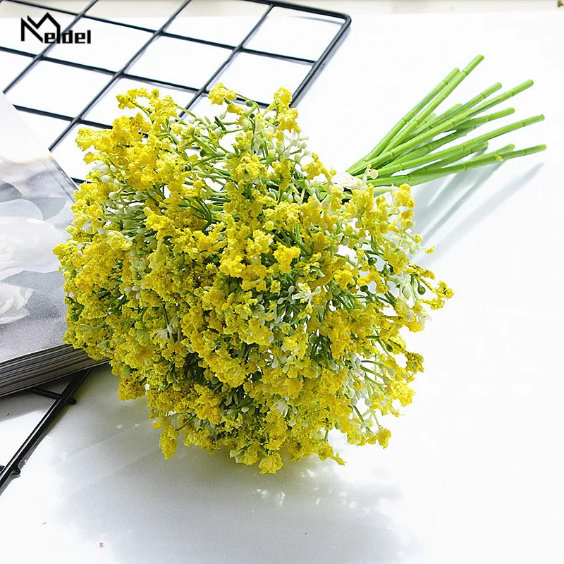 Meldel Artificial Babysbreath Wedding Decoration Flowers Fake Flower Wedding Bouquets Home Decoration Fake Babysbreath Flowers