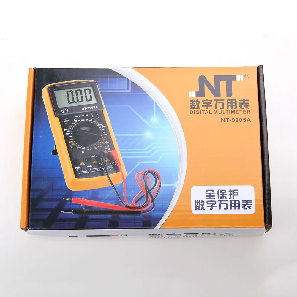 DT9205A Профессиональный цифровой мультиметр электрический ручной Амперметр Вольтметр Сопротивление Емкость hFE тестер AC DC ЖК-дисплей