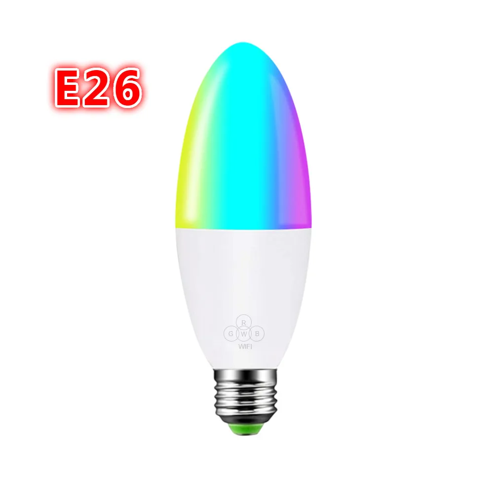 E26 Смарт WiFi Свеча лампа E14/E27 RGB лампа поддержка Alexa/Google Home/IFTTT смарт-динамик Голосовое управление 6 Вт светодиодные лампы украшения - Комплект: E26