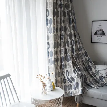 

Geometric Circle Print Curtains For Living Room Bedroom Modern Curtain Decoration Modern Blackout Drapes Panel Curtains 1Pcs