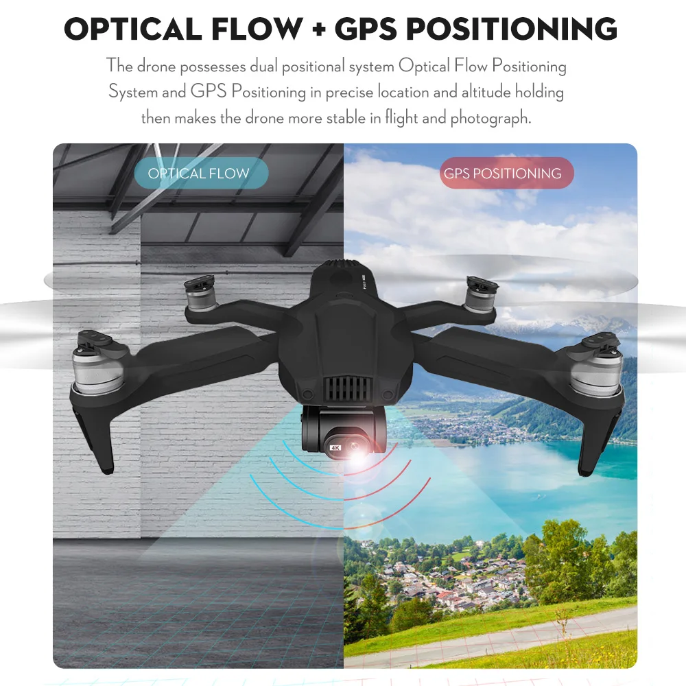 F007 PRO RC Дрон с 4K камерой бесщеточный 5G Wi Fi FPV GPS оптическое позиционирование потока