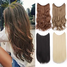 AISI BEAUTY, шиньоны в виде рыбьей линии, 22 дюйма, невидимая проволока, без зажимов, для наращивания волос, прямые синтетические волосы, 100 г/фото