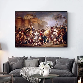 The Intervention of the Sabine Women by Jacques-Louis David Printed on Canvas 3