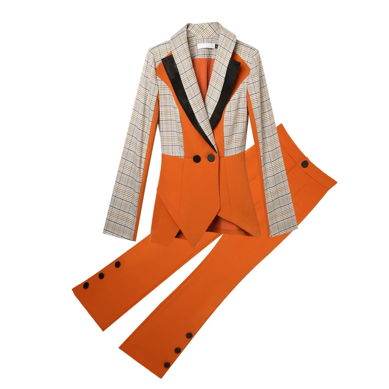Elegante vrouwen pak vrouwelijke Britse wind nieuwe vrouwen voorjaar Slanke mode jas broek OL деловой Профессиональный MS
