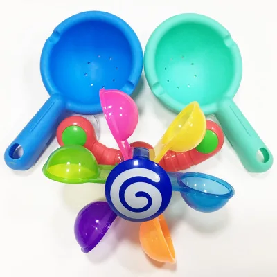 Little Girl Rotary Table Children Bath Toy Baby Windmill Bailer Shower Infant Boy Bath Have Plastic