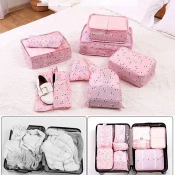 

8PCS/Set High Quality Oxford Cloth Travel Mesh Bag Luggage Organizer Packing Cube Organiser for Clothing