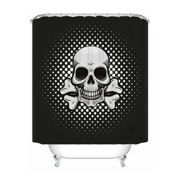 Shower Curtain Пользовательский классный пиратский череп винтажный Душ Ванна занавес Mildewproof водонепроницаемый полиэстер различных размеров#0421-21-11 - Цвет: Shower Curtain