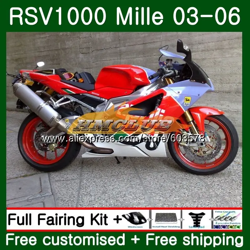 Набор для ухода за кожей Aprilia Mille RSV 1000 R RR 2003 2004 2005 2006 42CL. 5 RSV1000RR RSV1000R 1000R RSV1000 03 04 05 06 глянцевый красный обтекатель