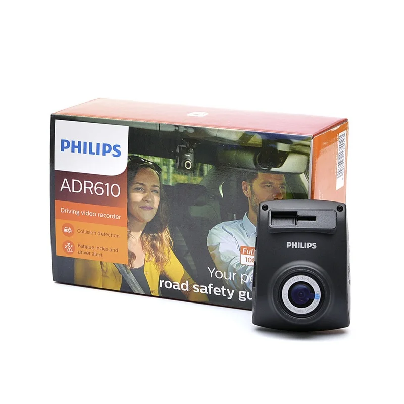 PHILIPS ADR610, автомобильный видеорегистратор,качество записи Full-HD(1920x1080p