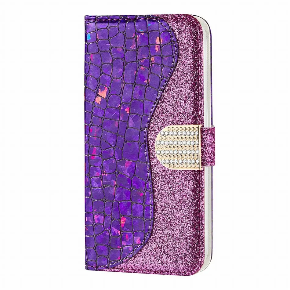 come4buy.com Bling Crocodile Pattern Phone Wallet For Case Samsung Galaxy A50 A60 A70 S20