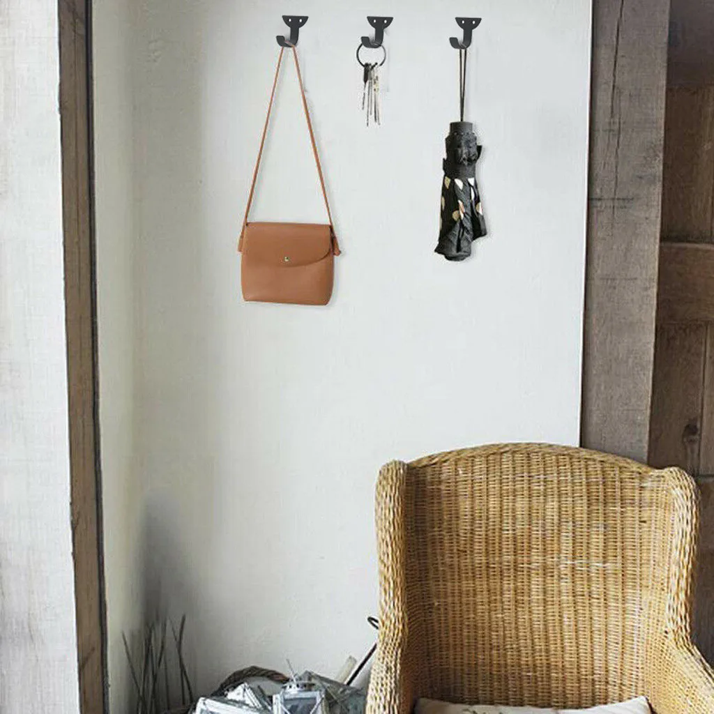 5 Pack Iron Wall Hooks Metal Decorative Heavy Duty Hangers Doors