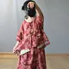 Women Loose Printed Linen Blouse Female Single Breasted Shirt Tops Female Vintage Flax Shirts 2020 Summer 2