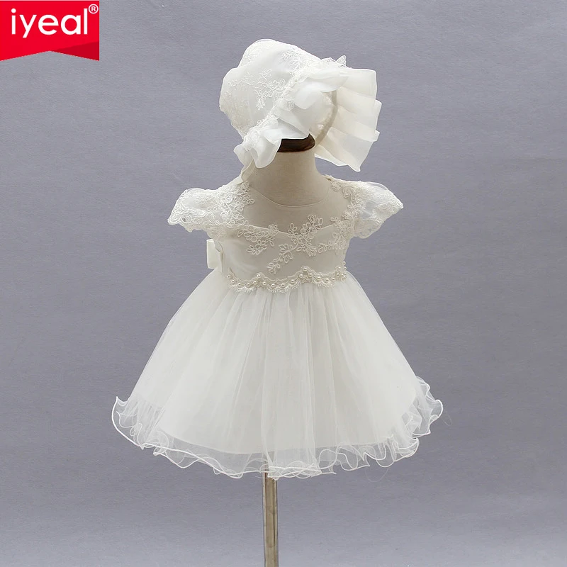 

IYEAL Summer Girl Dresses 1 year Birthday Princess Baby Girl Dress Infant Christening Baptism Dress for Newborn Vestido Infantil